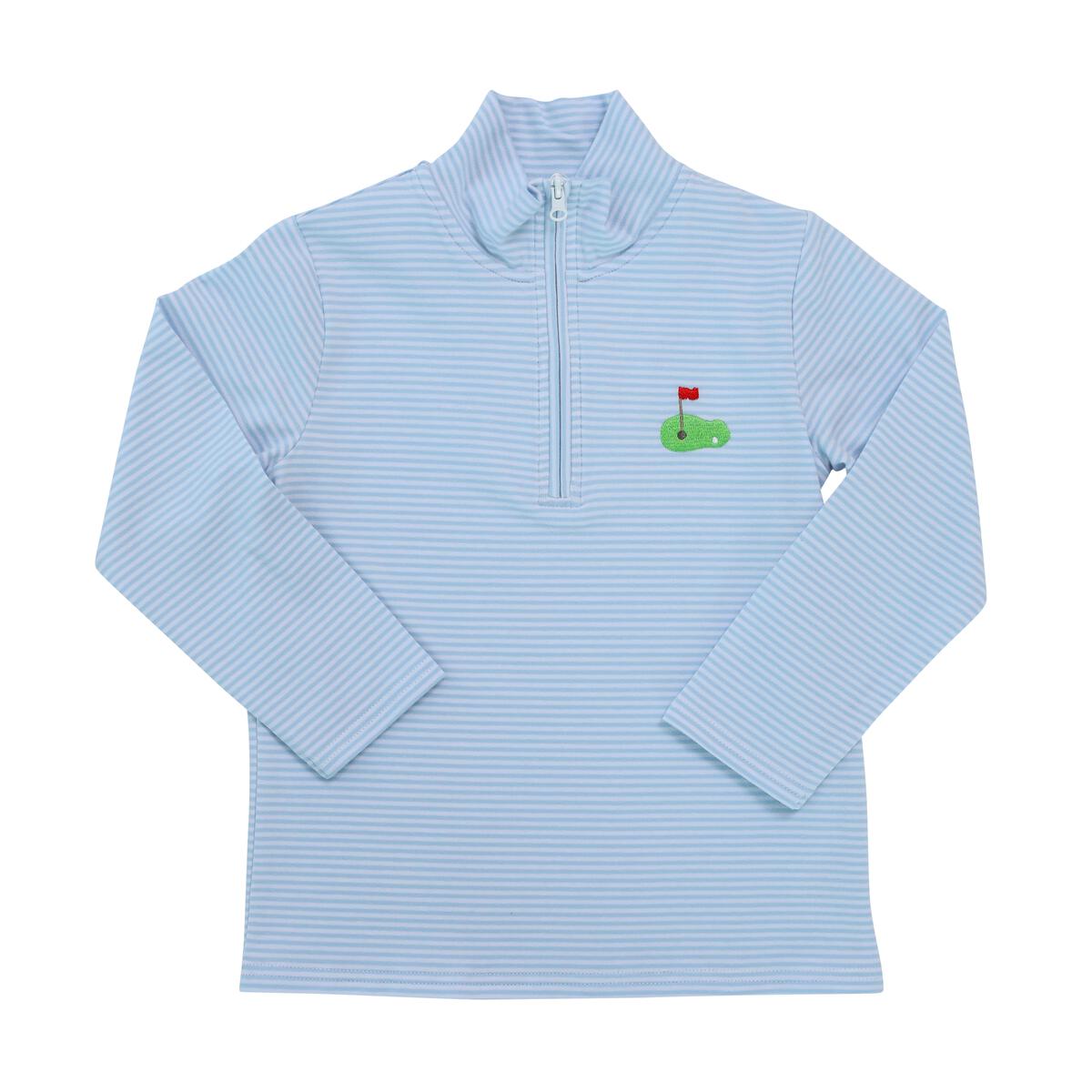 1/4 Zip Ruffle Pullover- Golf