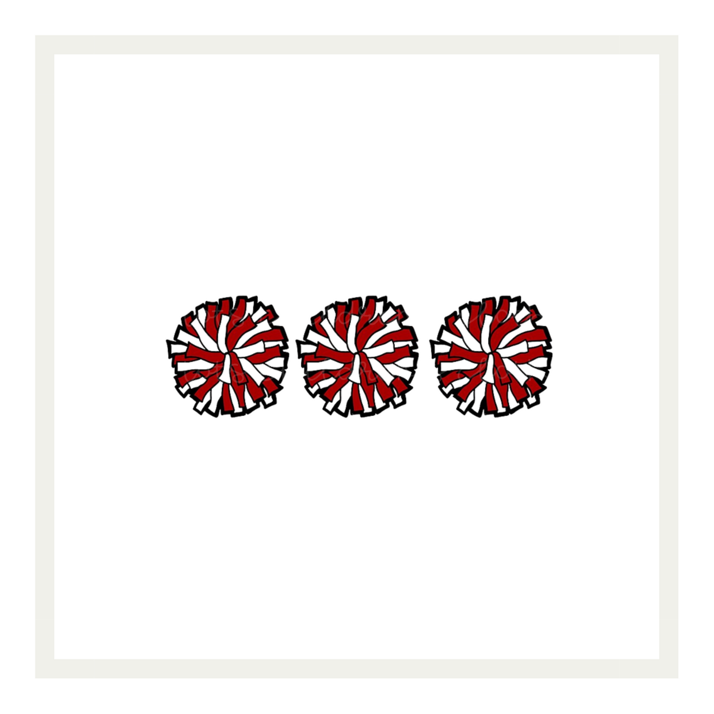 Red & White Pom Pom Trio