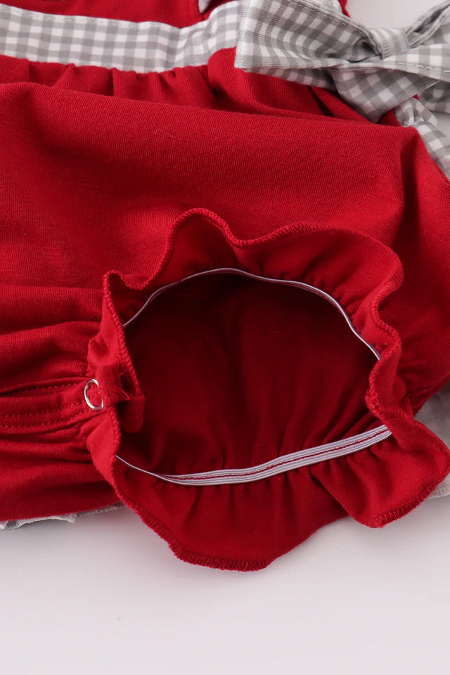 Red Elephant French Knot Baby Girl Bubble