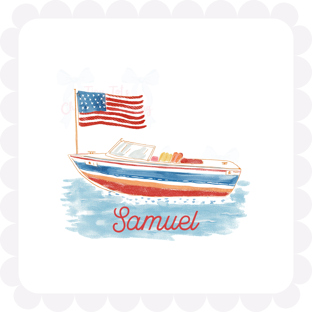 Patriotic Ski Boat