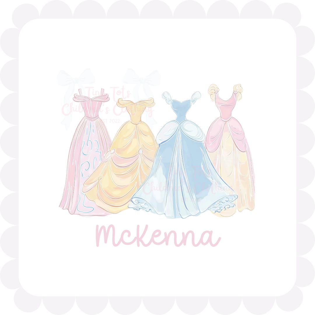 Four Painted Dresses