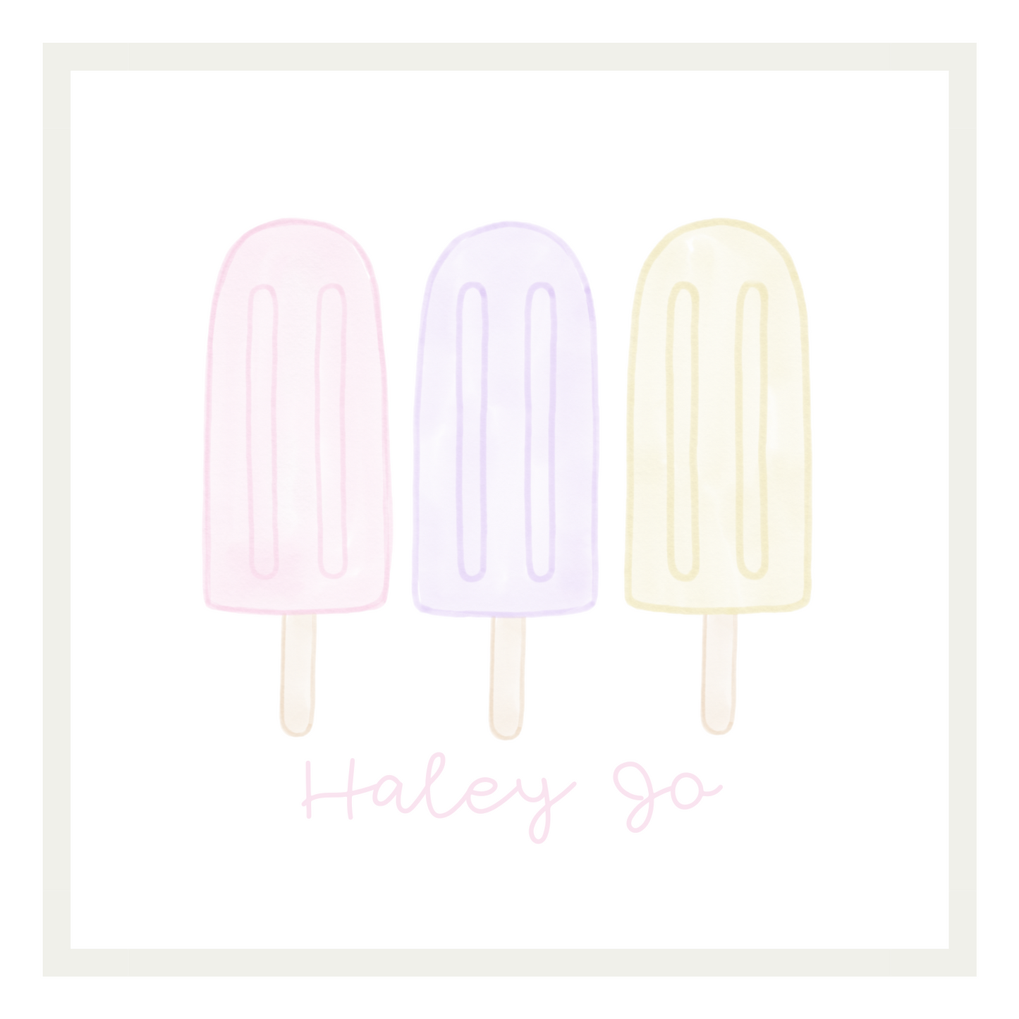 Pastel Watercolor Popsicles - Pink