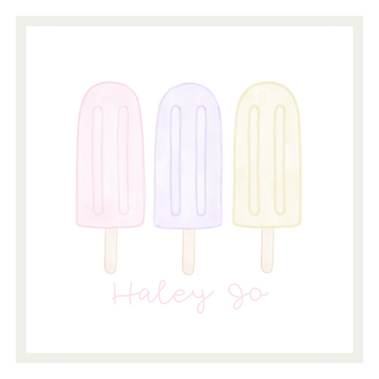 Pastel Watercolor Popsicles - Pink