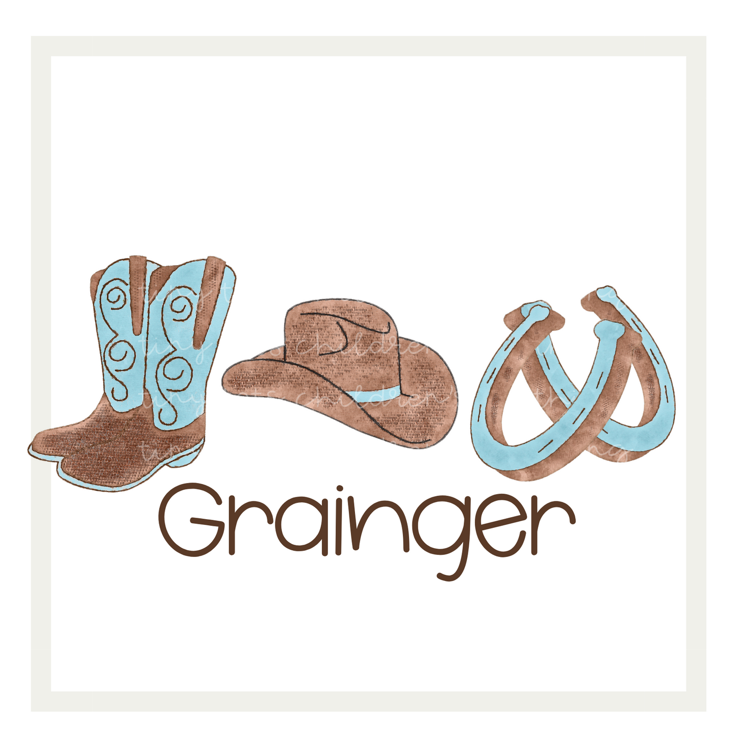 Blue/Brown Cowboy Trio