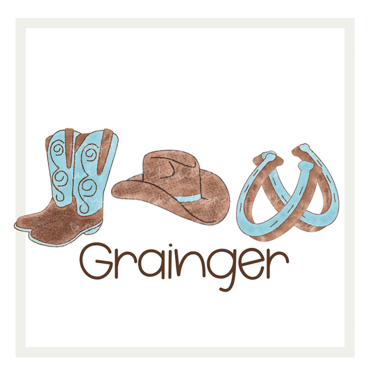 Blue/Brown Cowboy Trio