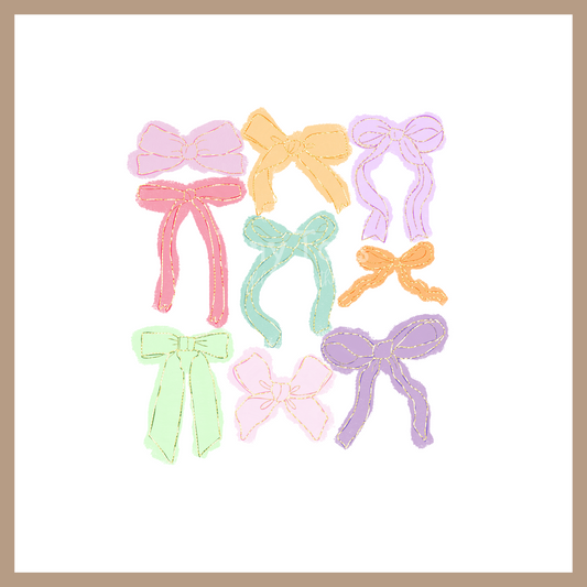 Watercolor Coquette Bow Grid