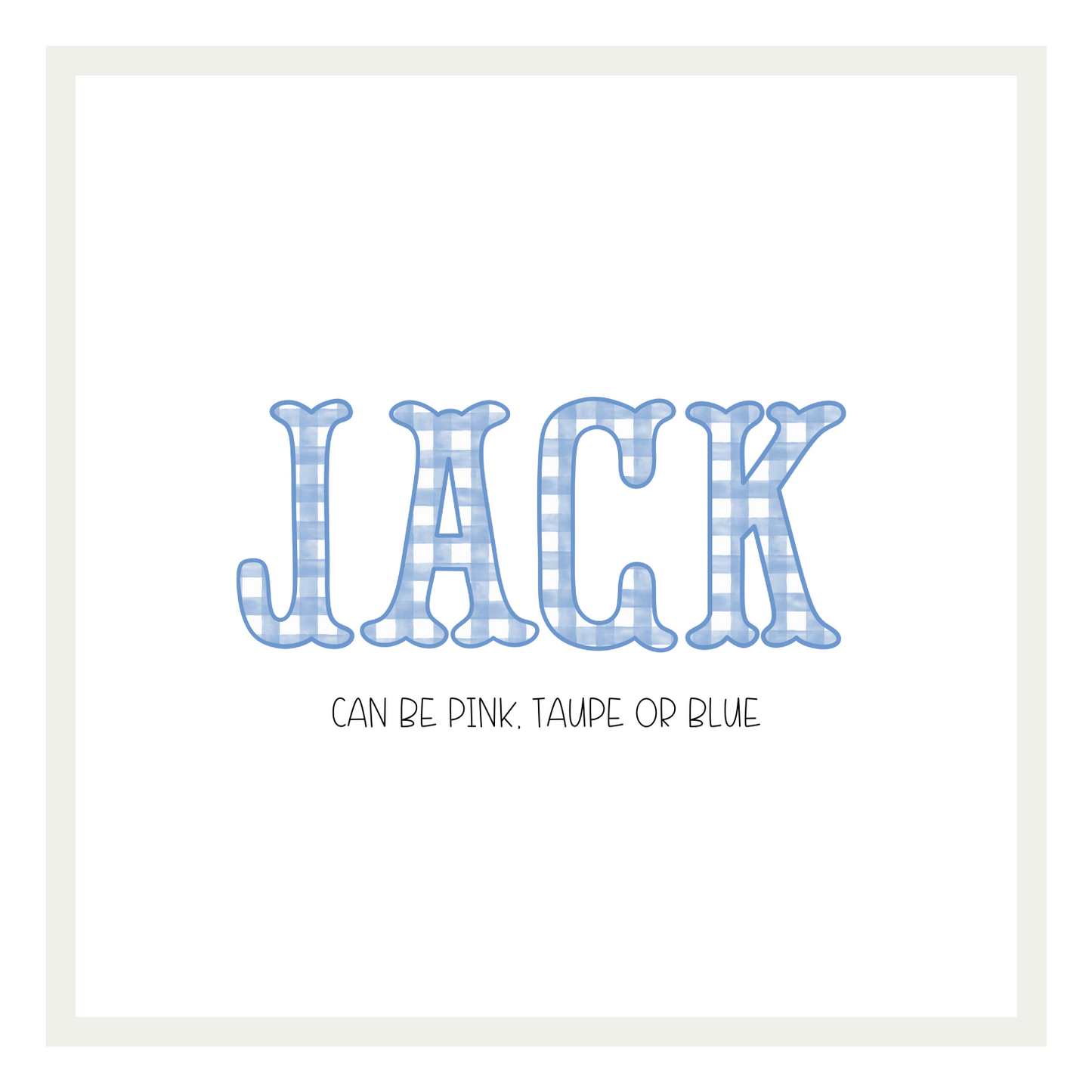 Gingham Fishtail Name Design