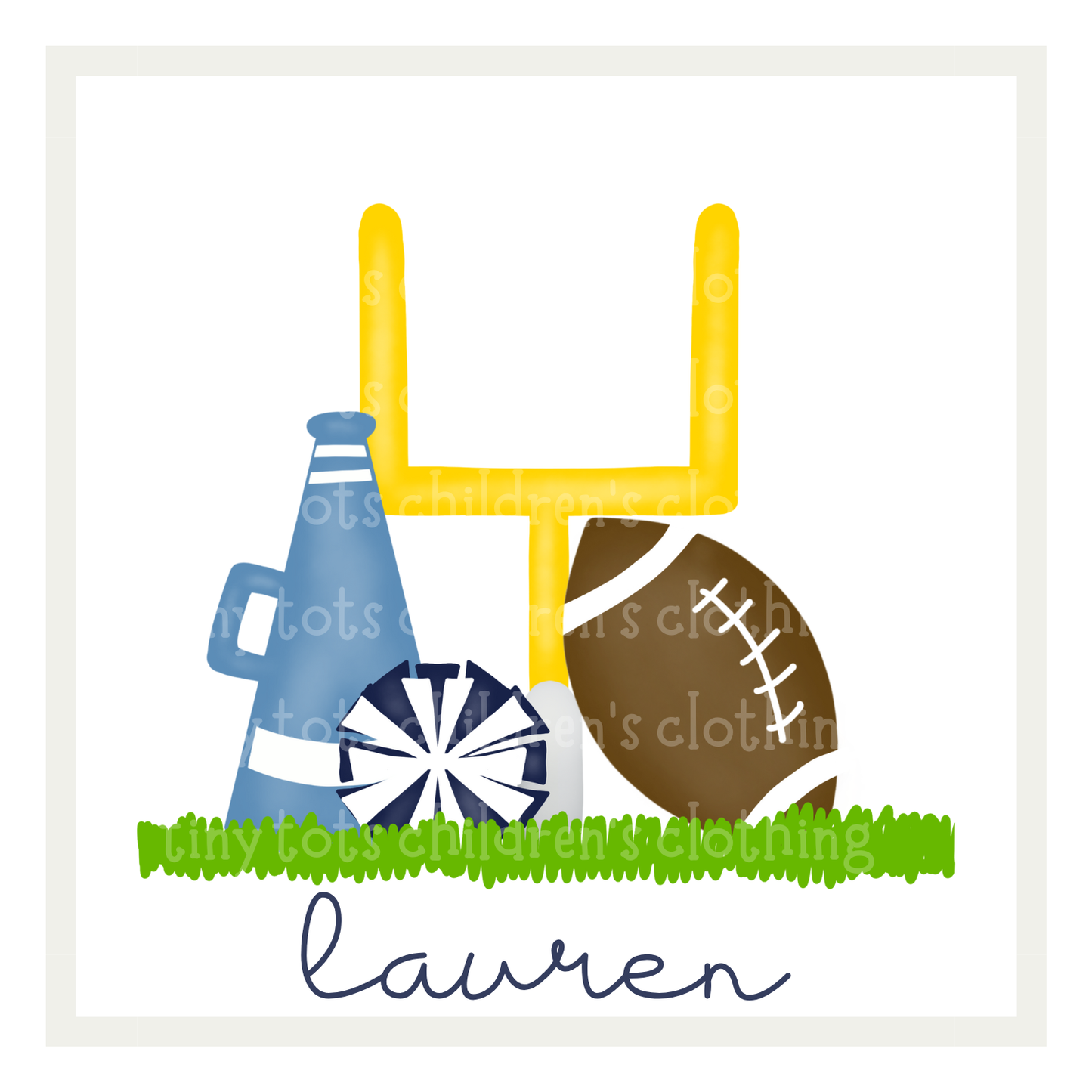 Cheer, Goal Post & Football in light blue