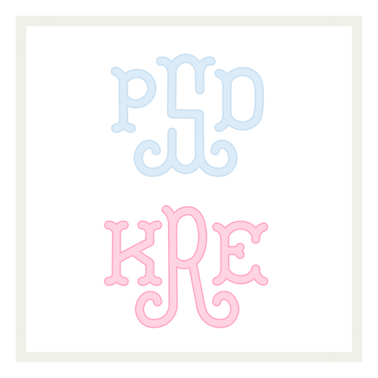 Arabesque Monogram (pink or blue)