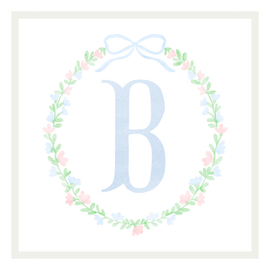 Watercolor Blue Monogram