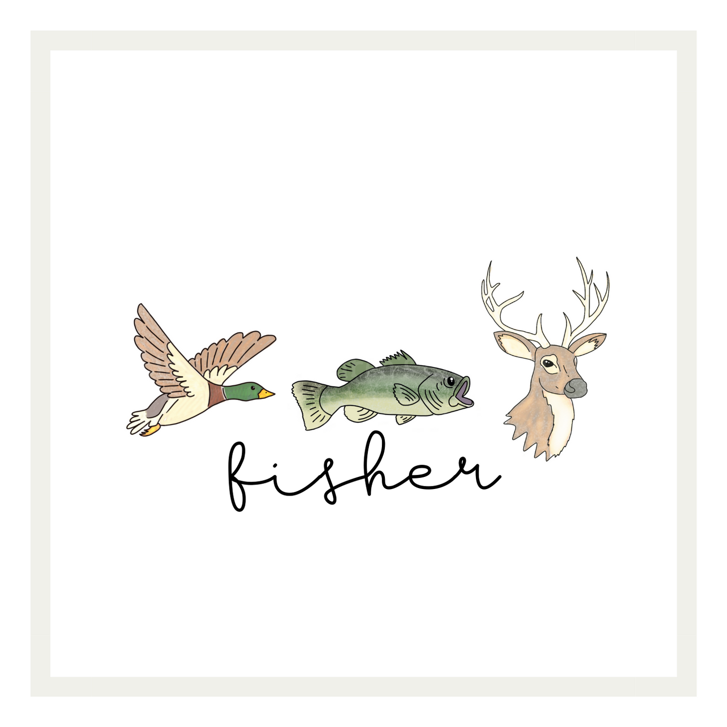 Duck, Fish + Deer Trio