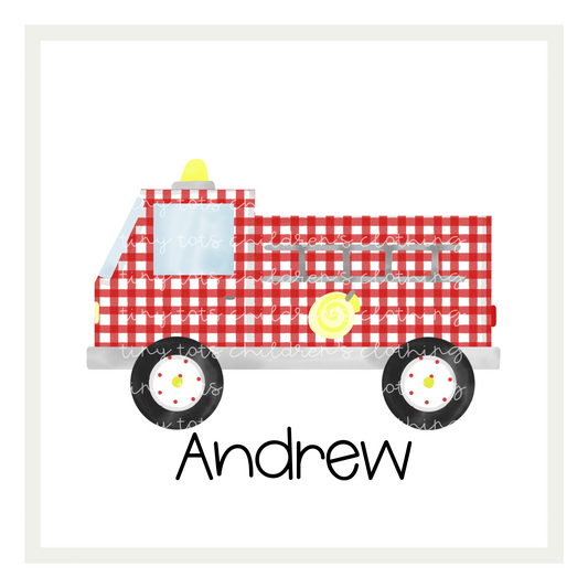Gingham Firetruck