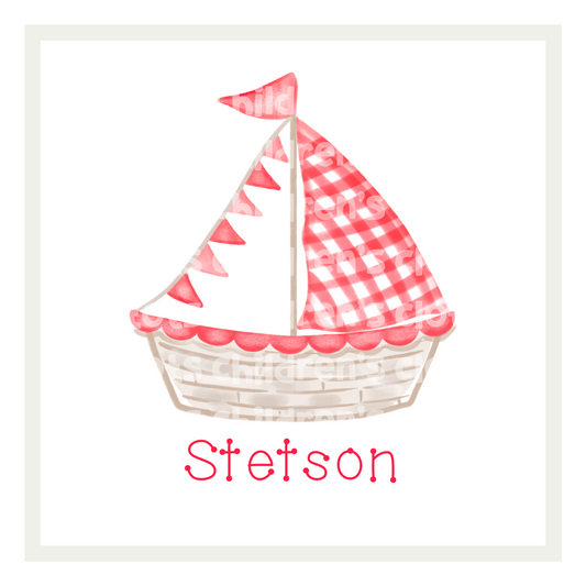 Gingham Sailboats (3 Color Options)