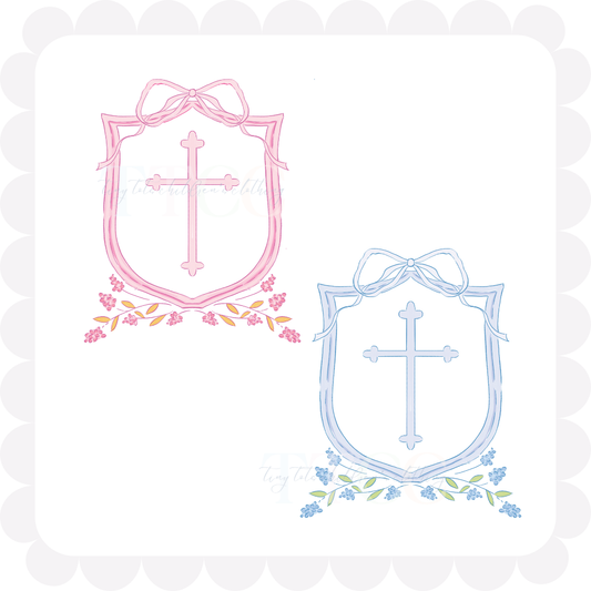 watercolor cross crests