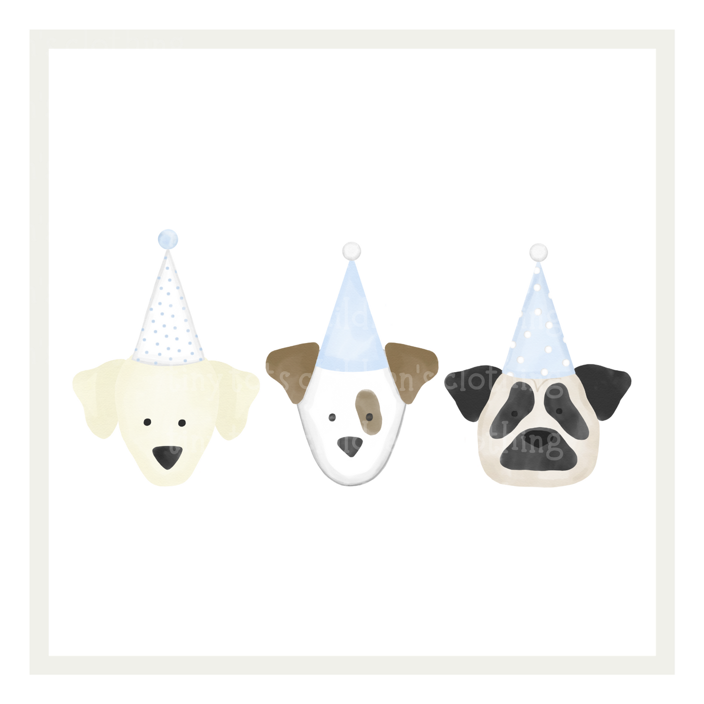 Birthday Dog Trio Blue