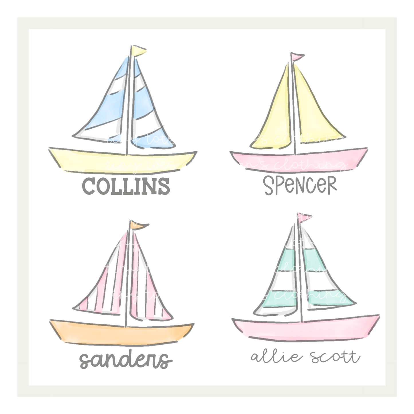 Pastel Sailboats
