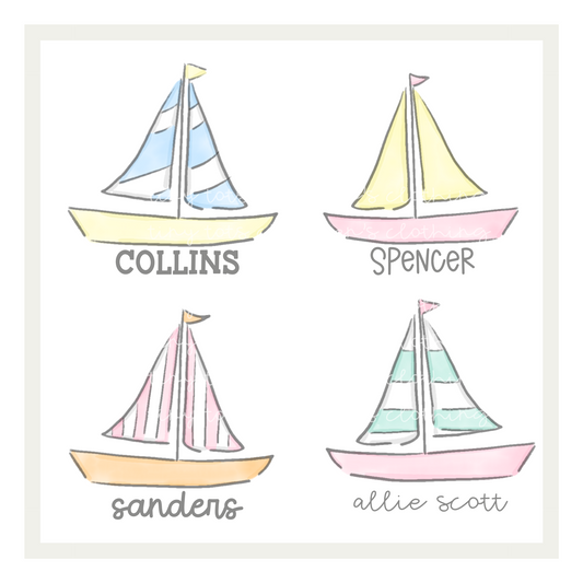 Pastel Sailboats