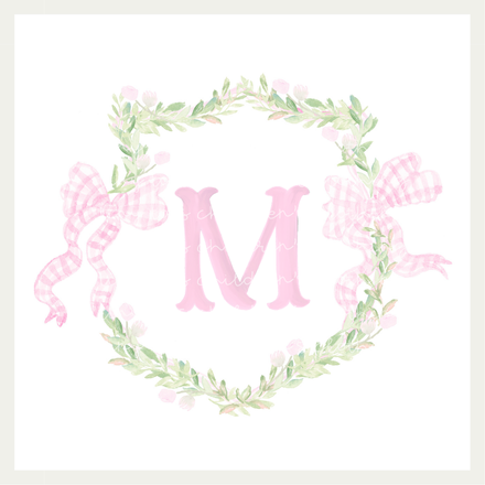 Sweet Pink Bows & Greenery Crest