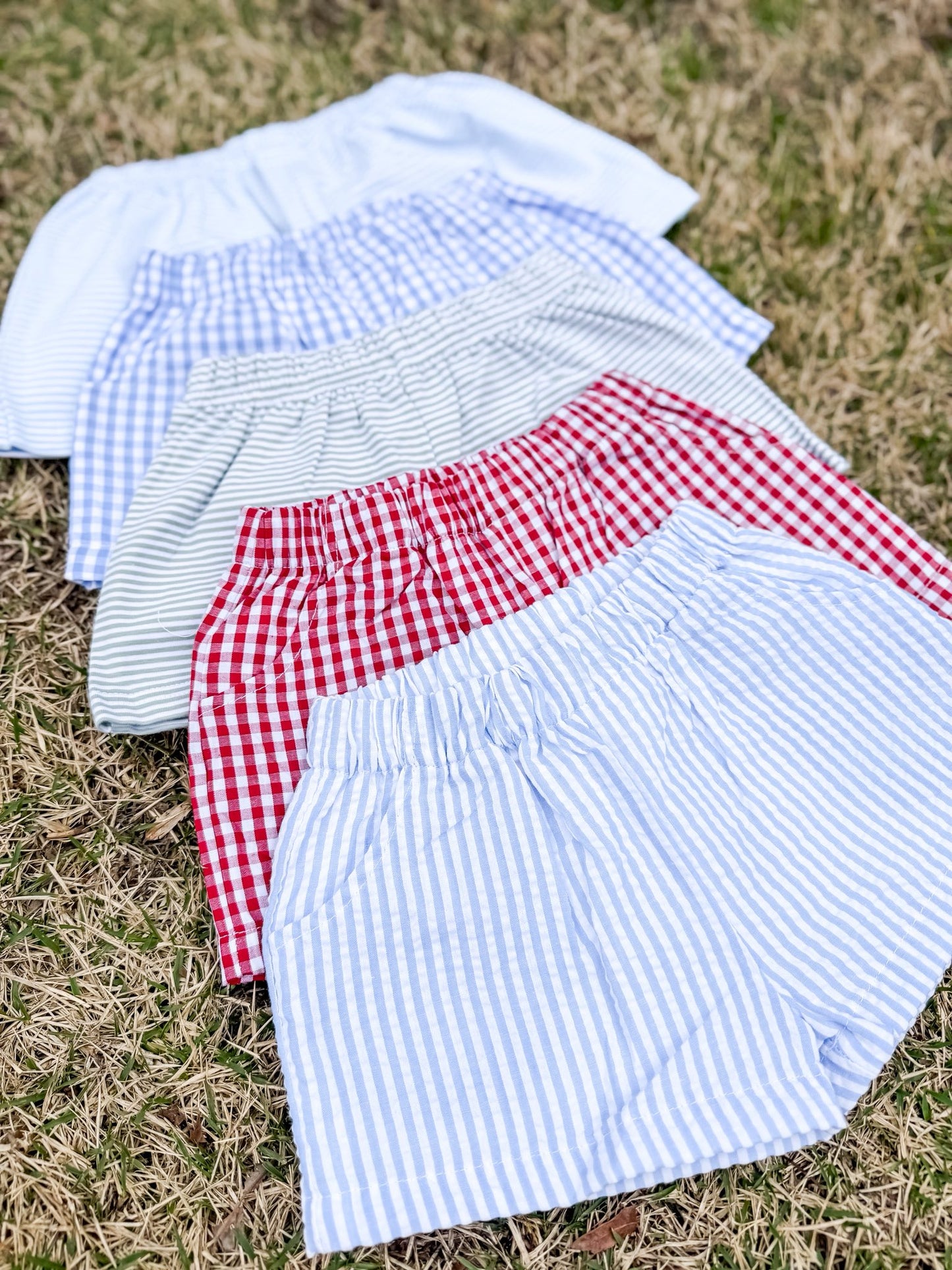 Gingham Shorty Shorts - Blue
