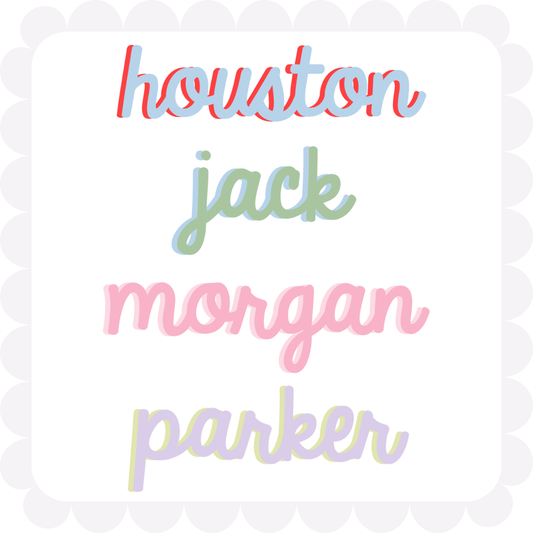 Two Toned Shadow Script Name Design