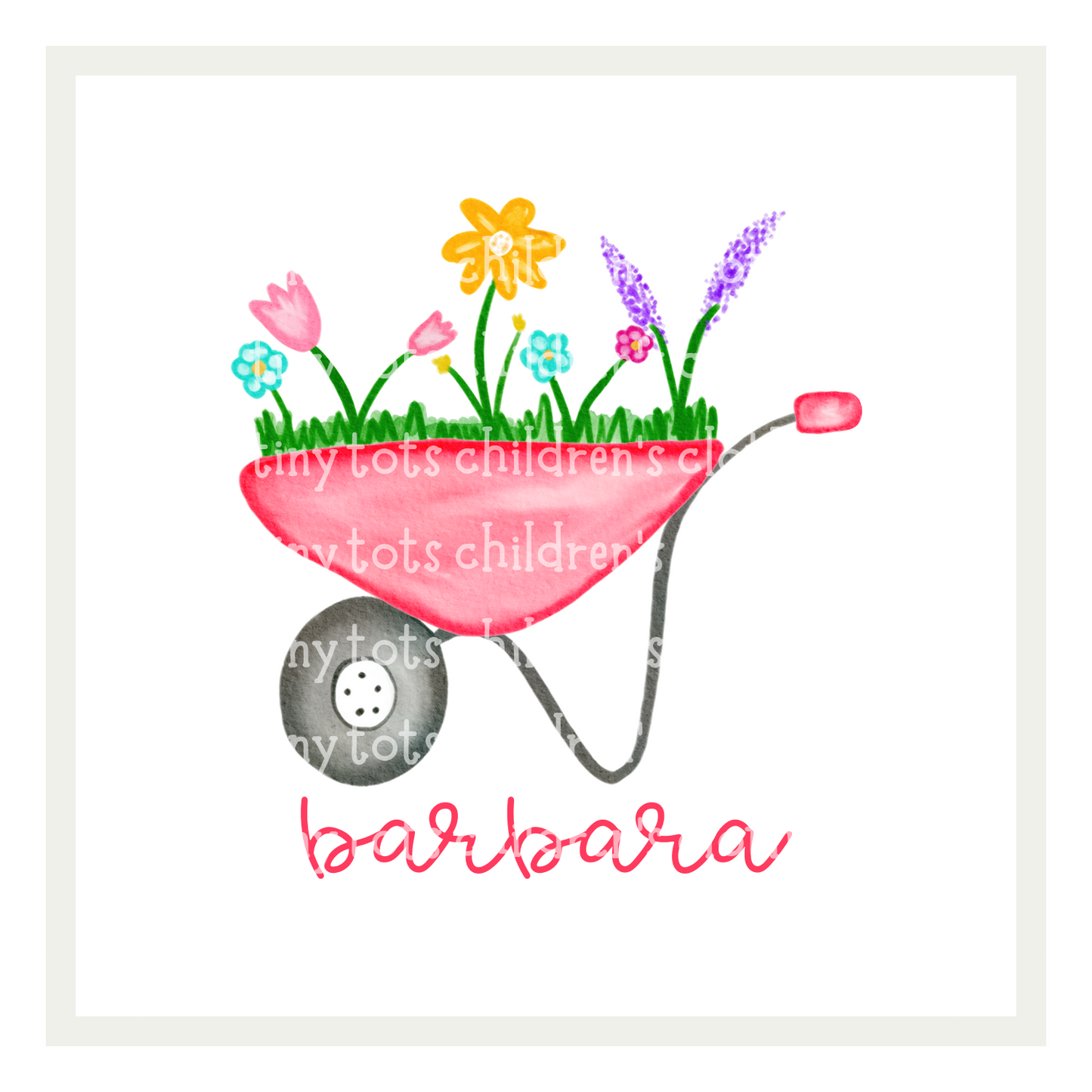 Watercolor Wheelbarrow