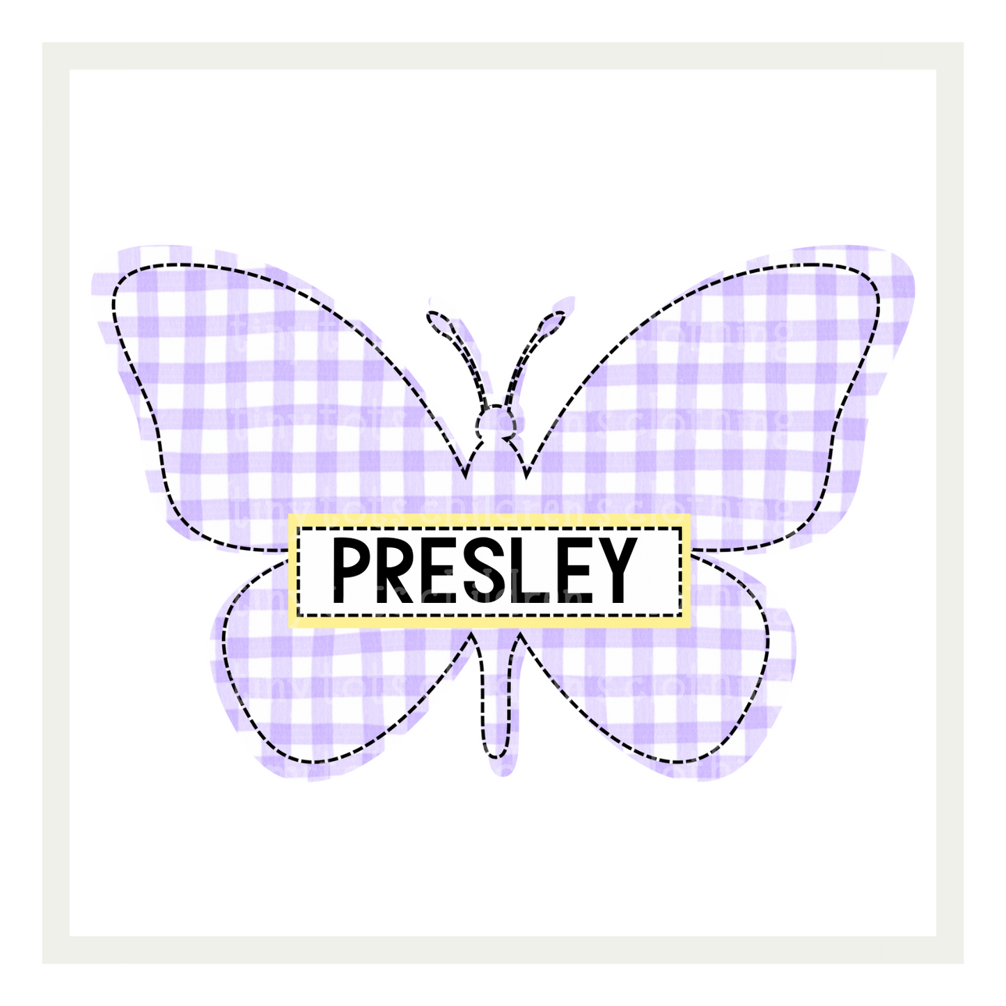 Purple Gingham Butterfly