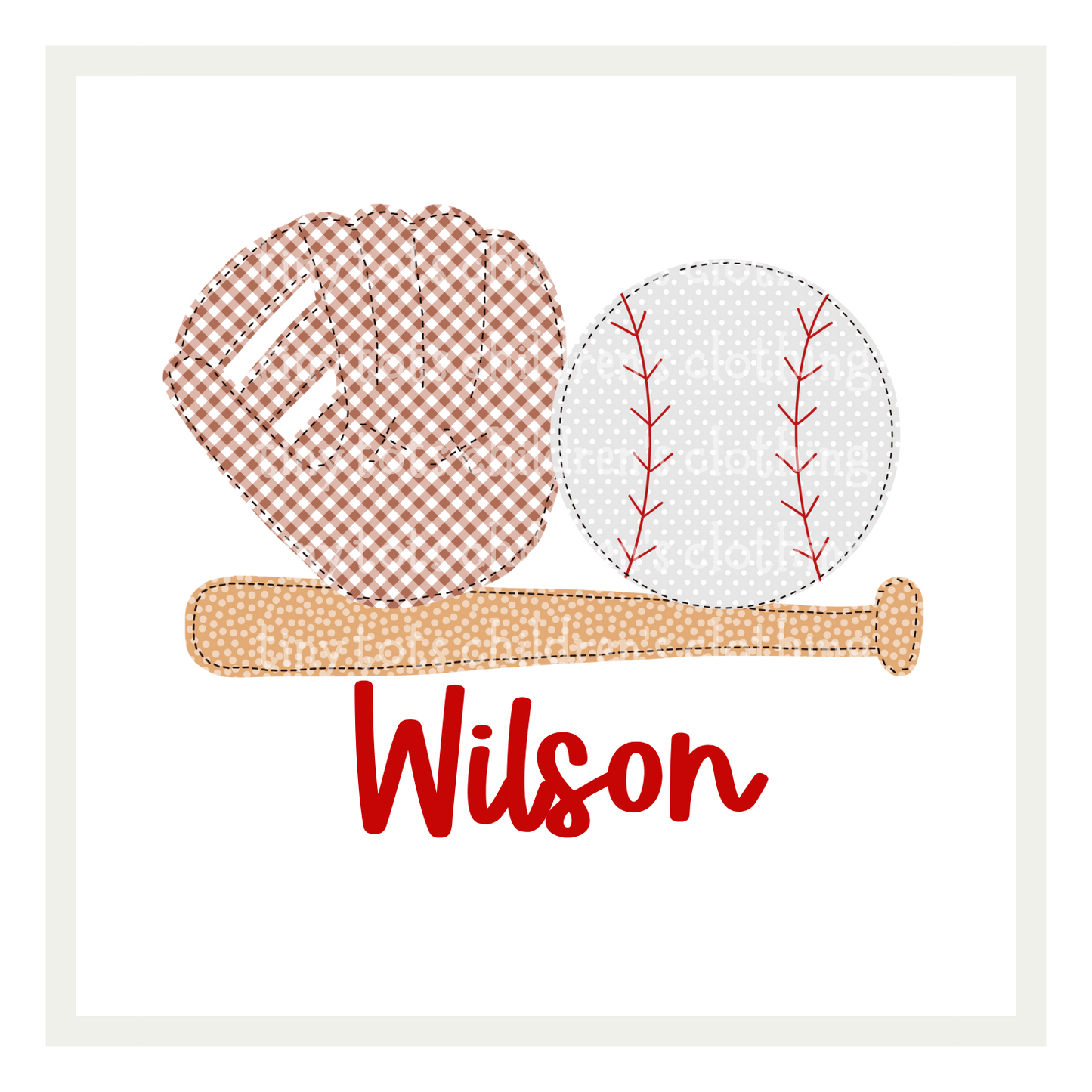 Faux Appliqué Baseball Set (Options)
