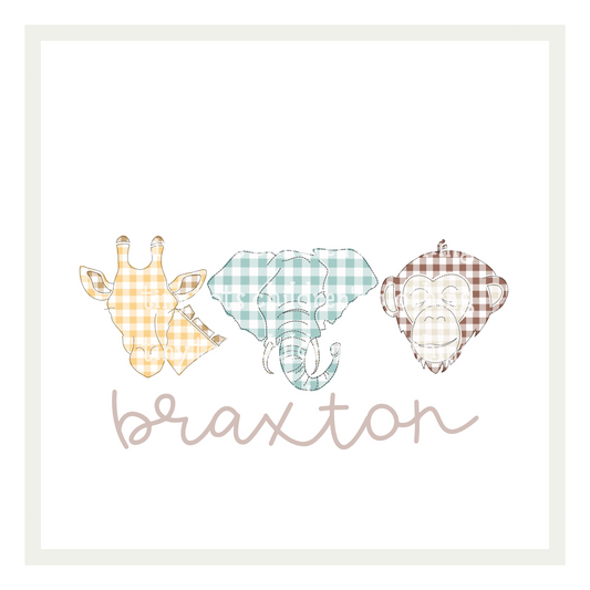 Gingham Animal Head Trio