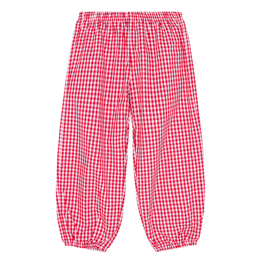 Unisex gingham bubble pants