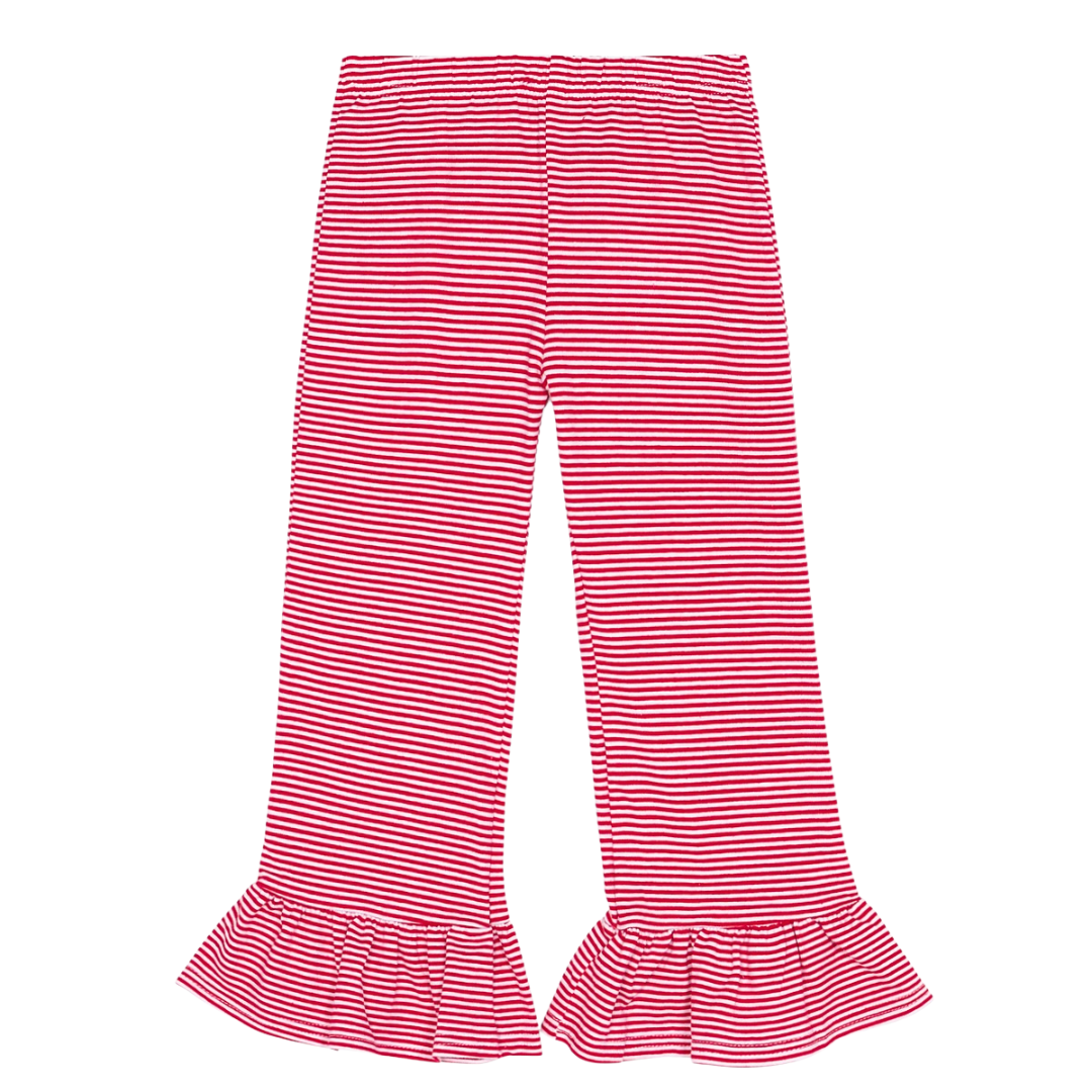 Knit stripe flare pants
