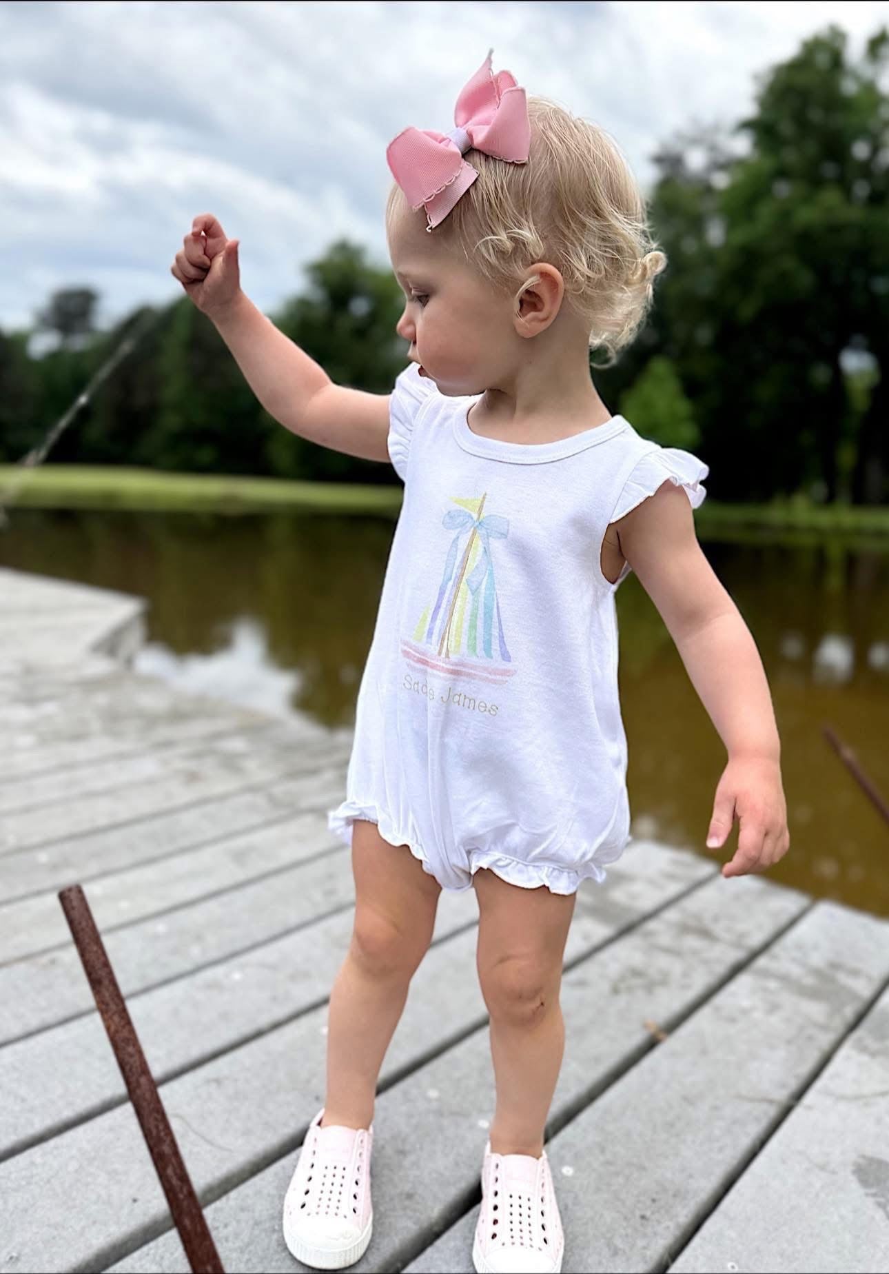 Watercolor Striped Sailboat