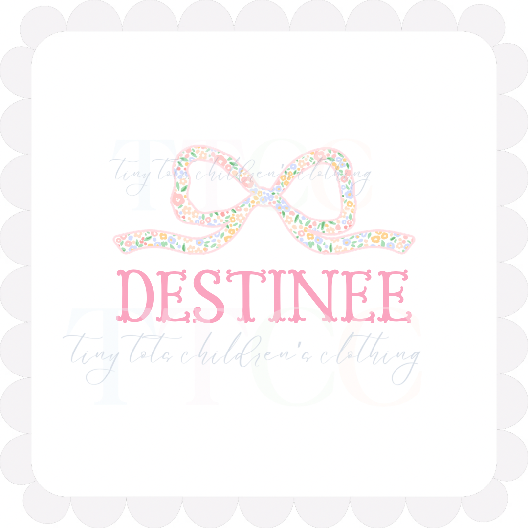 Pretty Petals Bow with Name