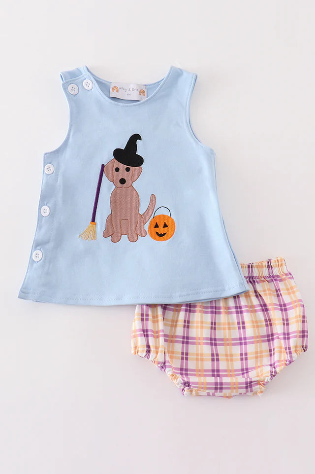 Puppy Witch Halloween Bloomer Set