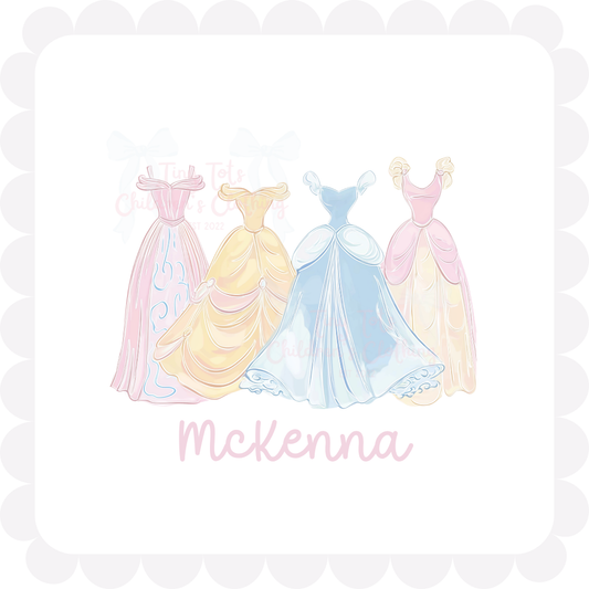Four Painted Dresses