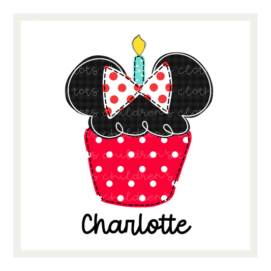 Birthday Mouse Cupcake (options)