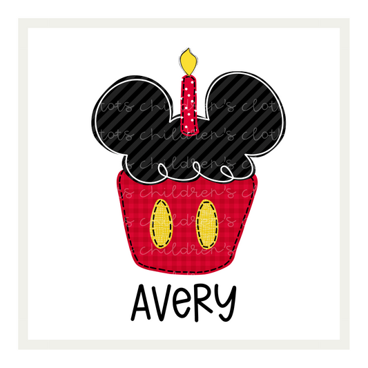 Birthday Mouse Cupcake (options)