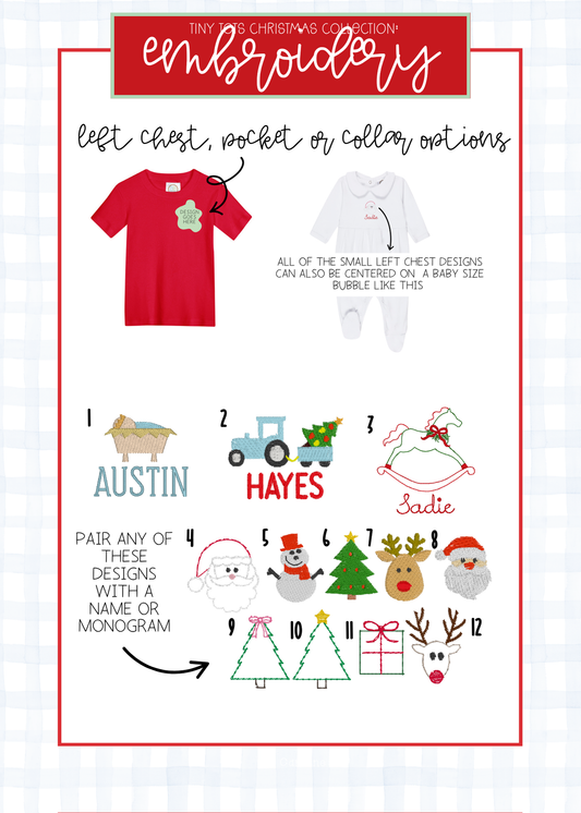 TTCC Christmas: Embroidery Options