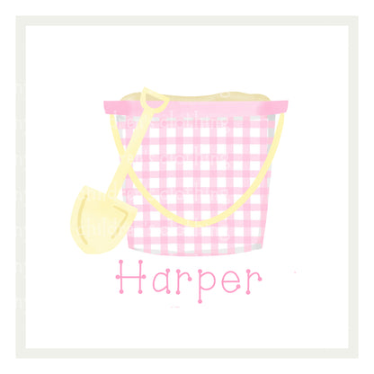 Gingham Sand Buckets (Options)