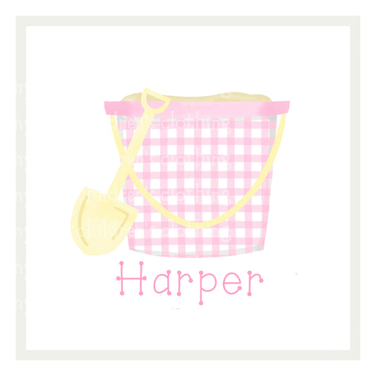 Gingham Sand Buckets (Options)