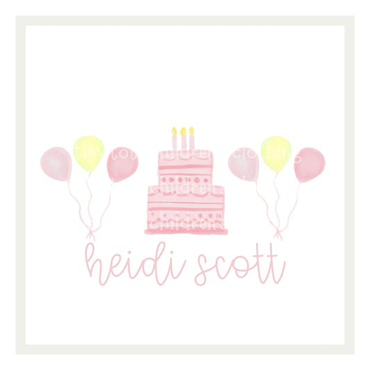 Pink Balloons + Cake