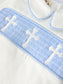Blue Gingham & Crosses Diaper Set