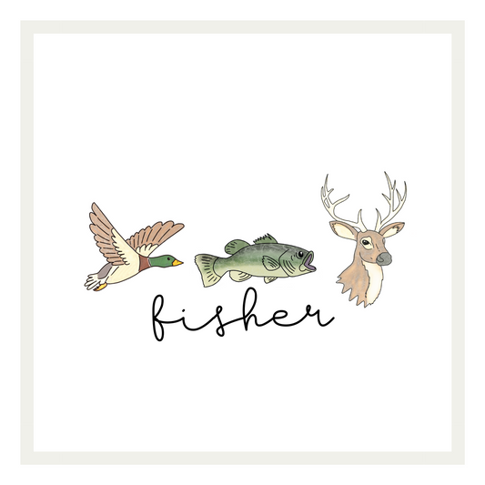 Duck, Fish + Deer Trio