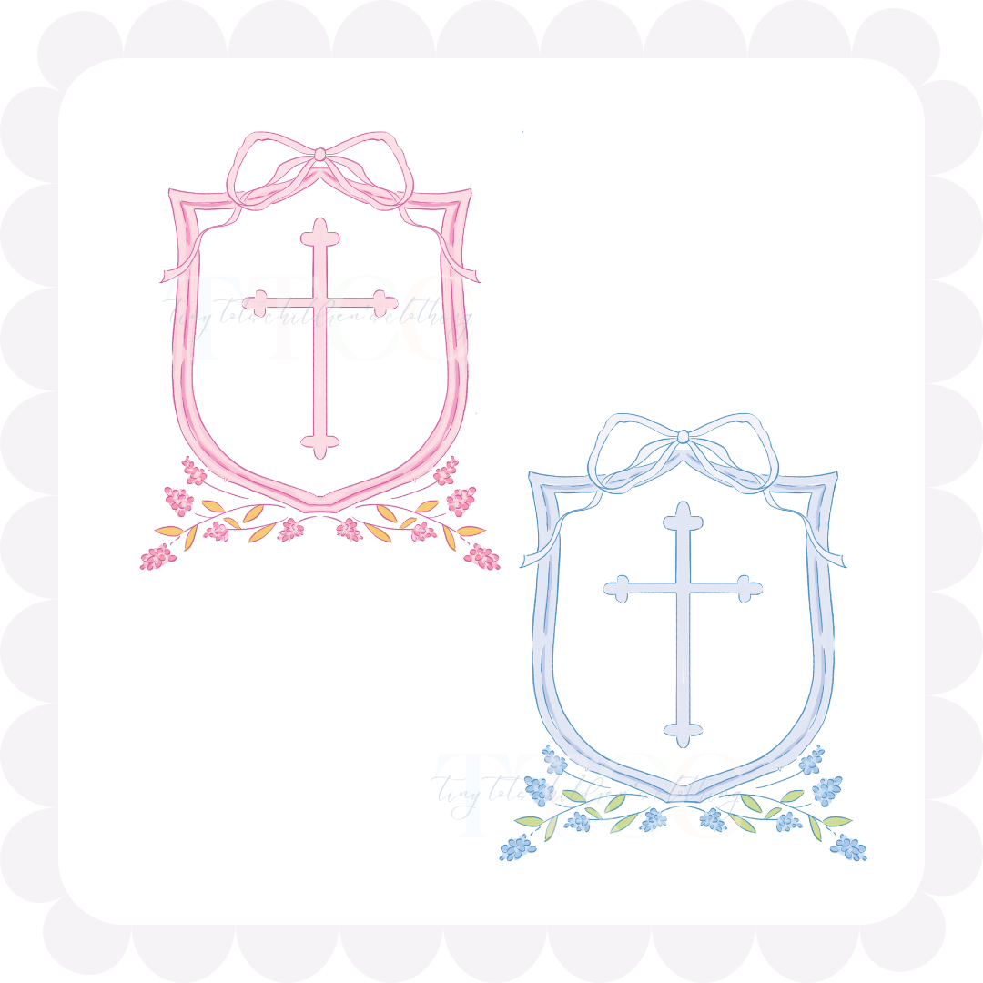 watercolor cross crests