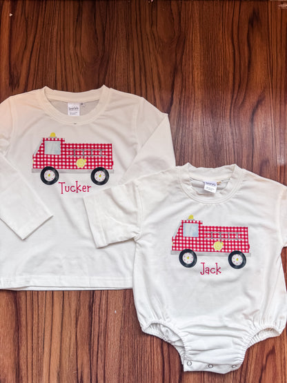 Gingham Firetruck