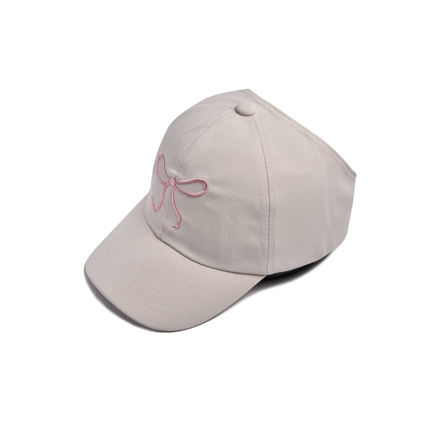 Girls Summer Bow Embroidered Outdoor Solid Baseball Cap