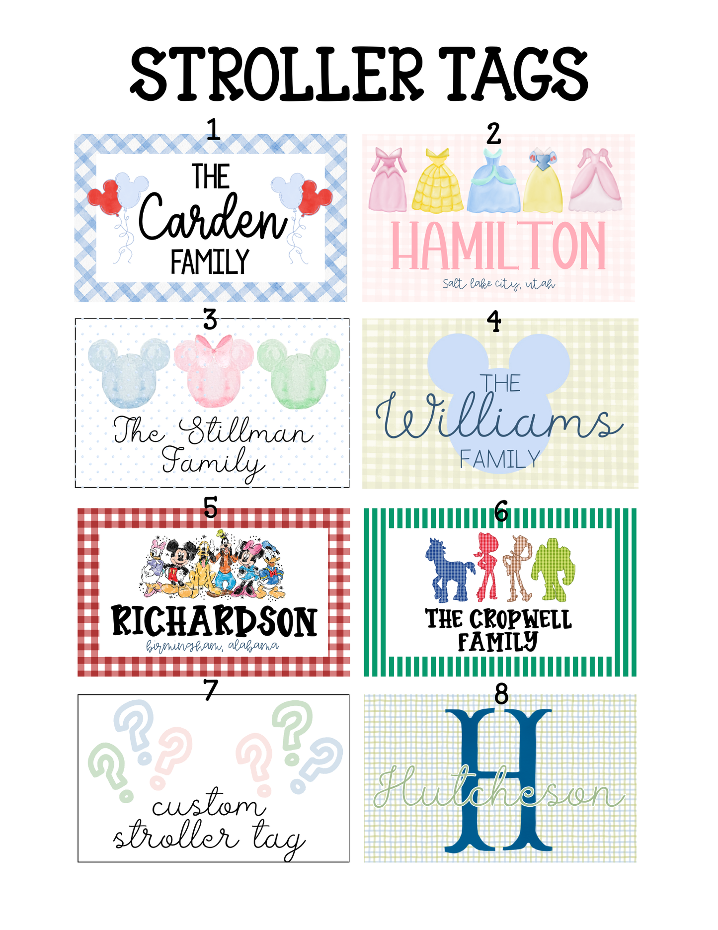 Stroller Tag Designs