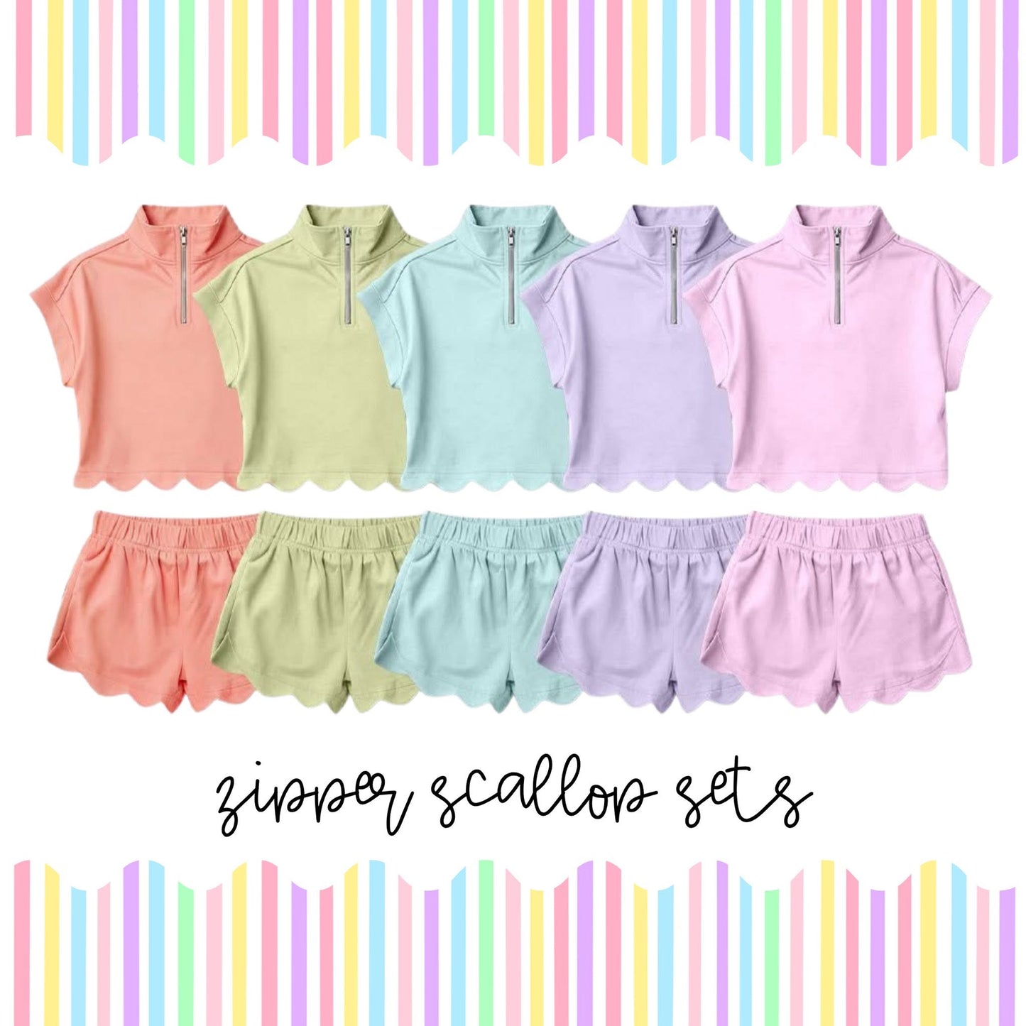 Scallop Zipper Sets - all colors