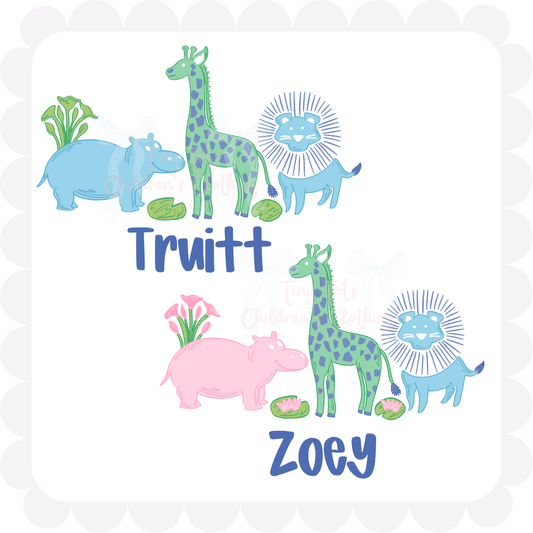 Whimsy Blue Animals