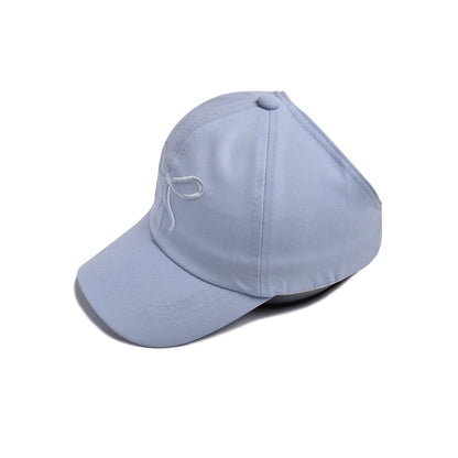 Girls Summer Bow Embroidered Outdoor Solid Baseball Cap
