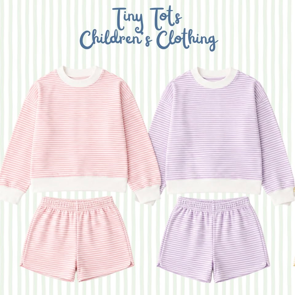Girls Fall Preorder: Striped Mocknecks Shorts Set